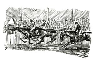 British London satire caricatures comics cartoon illustrations: Horse race